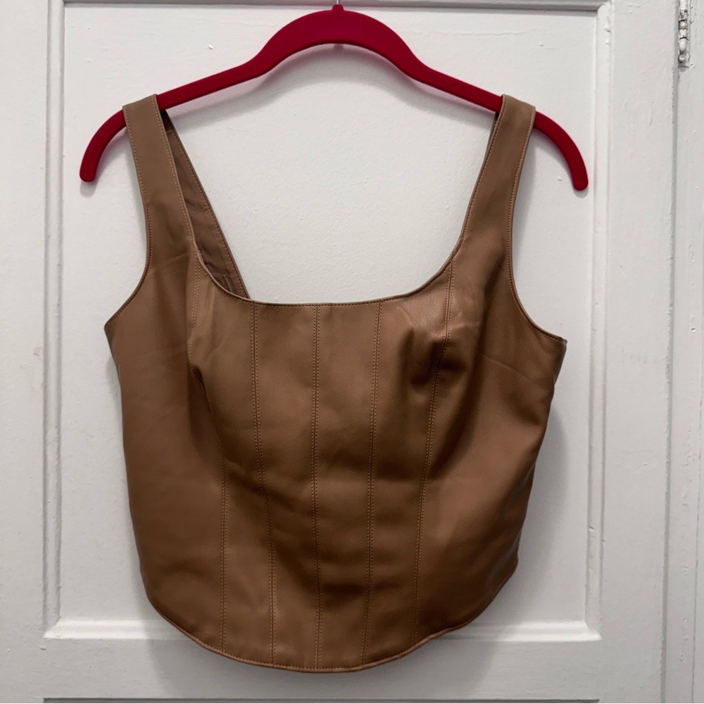 Abercrombie Faux Leather Corset Top